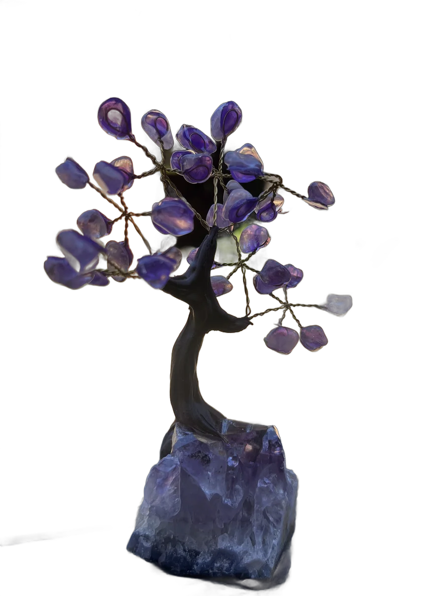 Arbre de vie en améthyste, photo réelle de la pièce